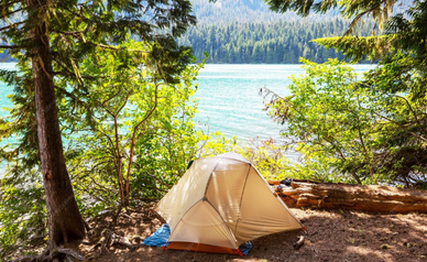Camping on a lake