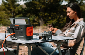 Jackery solar generator powering outdoors