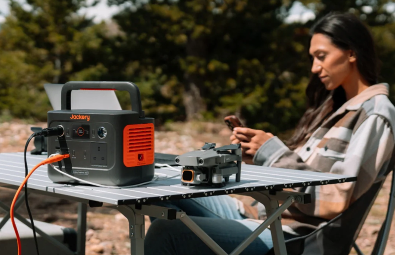 Jackery solar generator powering outdoors