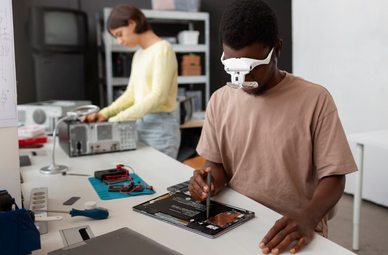 Electronic Repair Workshop Scene