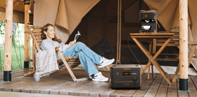 Portable power station for glamping