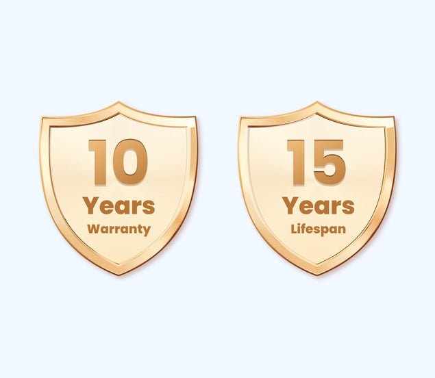 <p>10-Year Warranty. Designed for 15-Year Use</p>
