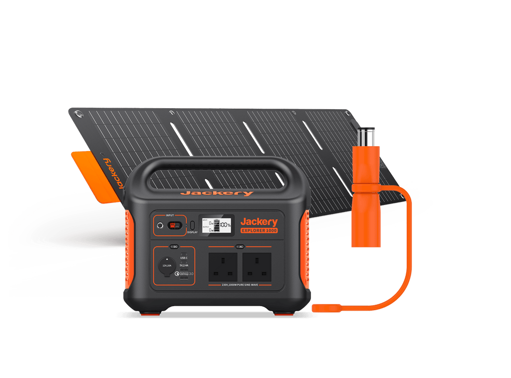 Jackery Explorer 500 Portable Power Station(Explorer 500 + 1 x SolarSaga 40W Mini + Adapter DC8020 to DC7909)