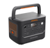 Jackery Explorer 2000 Plus v2 portable power station in dark gray with orange accents, featuring a built-in handle, digital display screen, and multiple power outlets on a white background.