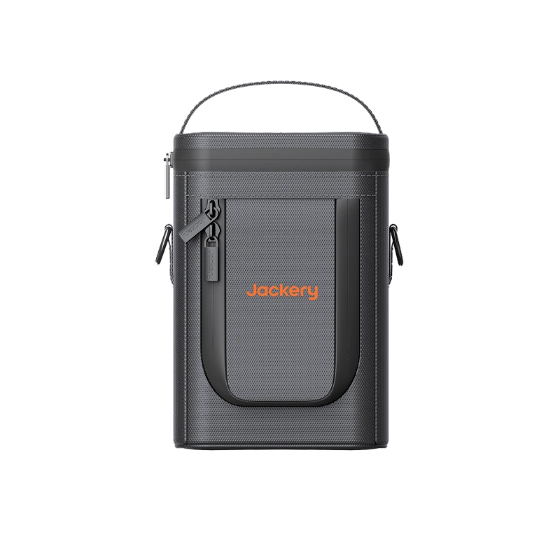 Black mini carrying case with Jackery logo on a white background