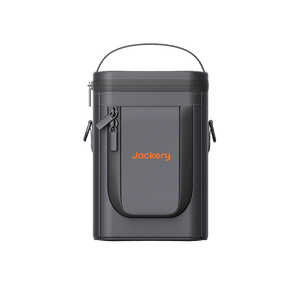 Black mini carrying case with Jackery logo on a white background