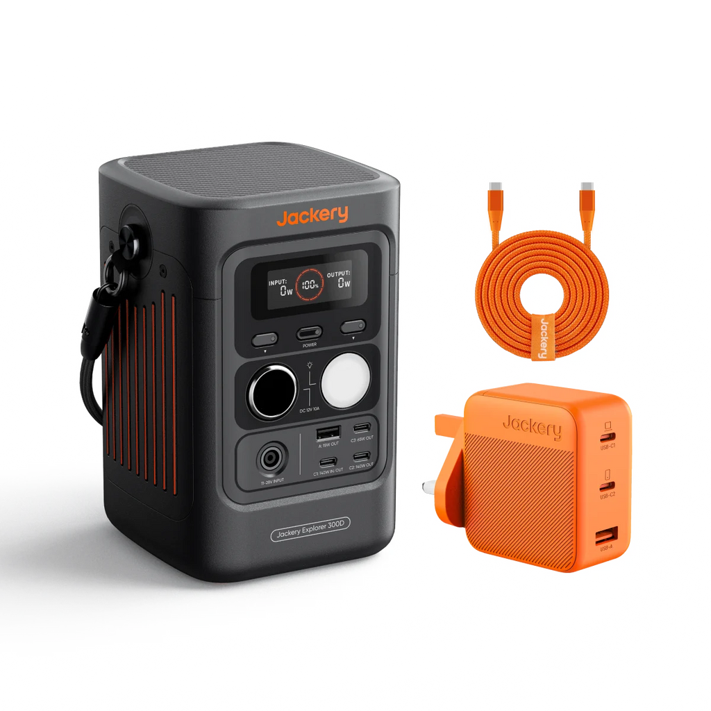 Jackery Explorer 300D Portable Power Station(Explorer 300D + 102W GaN 3-Port Charger)