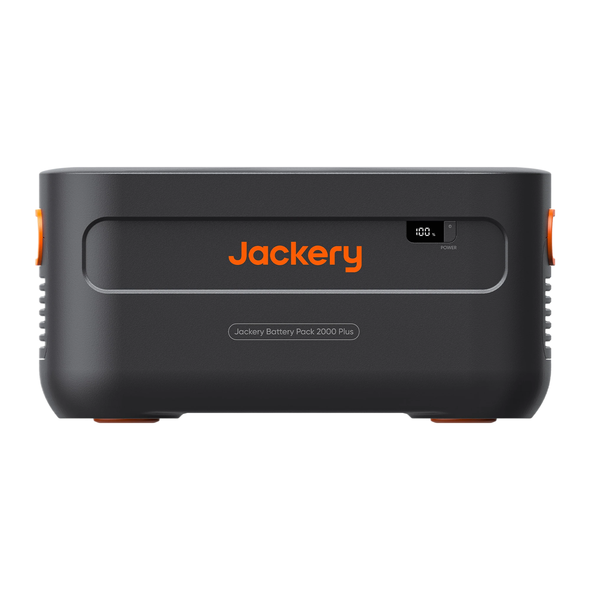 Jackery battery pack 2000 Plus with orange accents on a white background