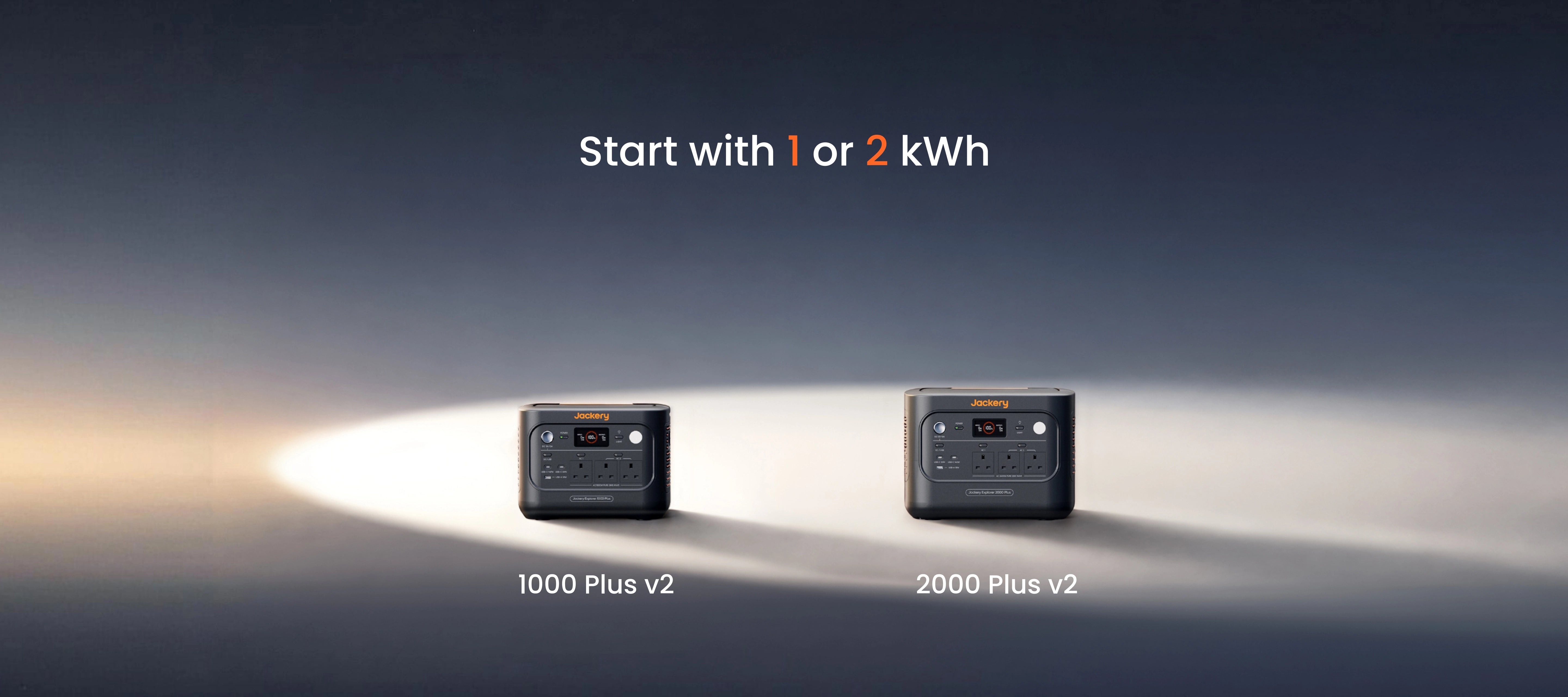 From Explorer 1000 Plus V2(1kWh) or Explorer Plus V2(2kWh), expandable to the 11 or 12kWh.